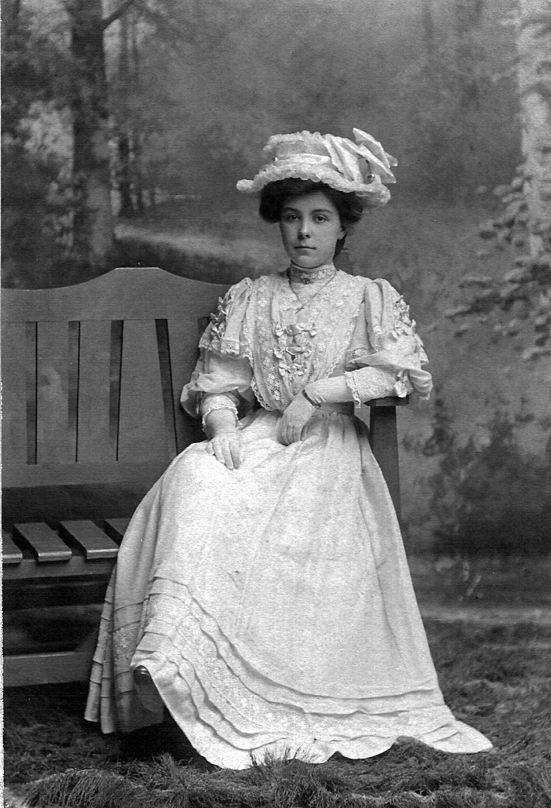 An "instant relative".  She was photographed by a Wantage, Oxfordshire photographer named Tom Reveley. The back of the picture contains the information: "Williams  Mill St." View full size.